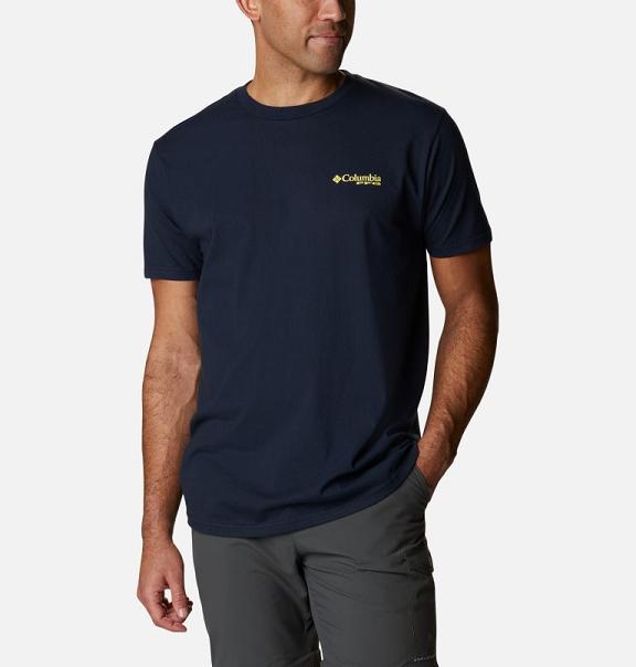 Columbia PFG T-Shirt Men Navy USA (US1028076)